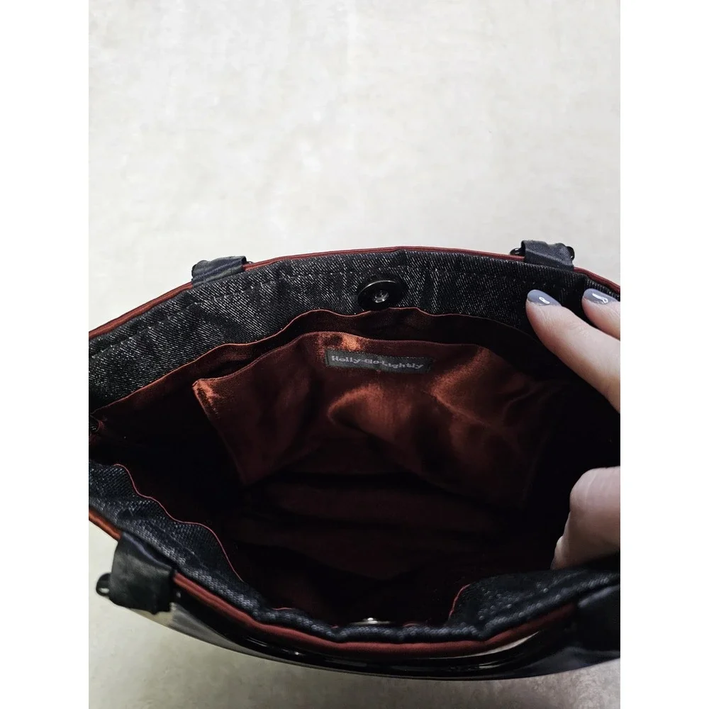 Holly-Go-Lightly Red Satin Evening Bag With Acrylic‎ Handles